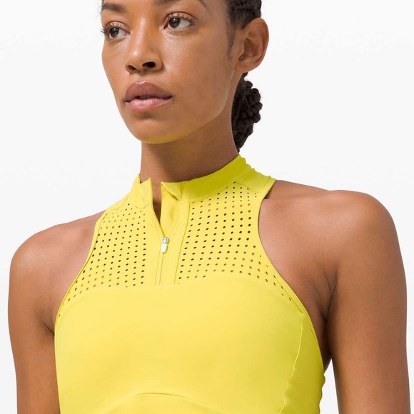 Lululemon Unleash Strength Bra Medium Support, B/C Cup Yellow Serpentine 4 Gym - Picture 9 of 9